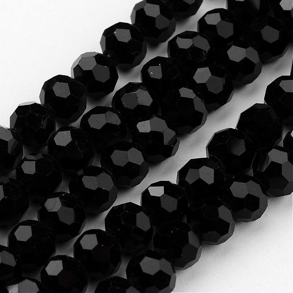 

PandaHall Transparent Glass Bead Strands, Imitate Austrian Crystal, Faceted(32 Facets), Round, Black, 8mm, Hole: 1mm, about 65~67pcs/strand...