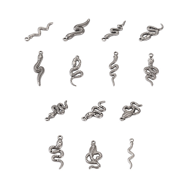 

PandaHall 14pcs 7 Styles 304 Stainless Steel Pendants, Snake, Mixed Color, 2pcs/style 304 Stainless Steel Snake