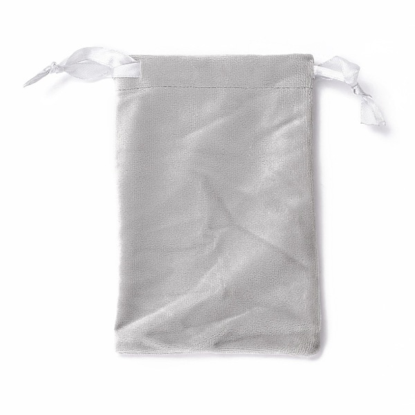 

PandaHall Velvet Jewelry Drawstring Bags, with Satin Ribbon, Rectangle, Silver, 15x10x0.3cm Velvet None Silver