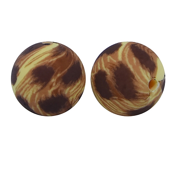 

PandaHall Silicone Beads Loose Silicone Beads Kit Leopard Print Silicone Beads for Keychain Making Bracelet Necklace, Tan, 15mm, Hole: 2mm..., Orange