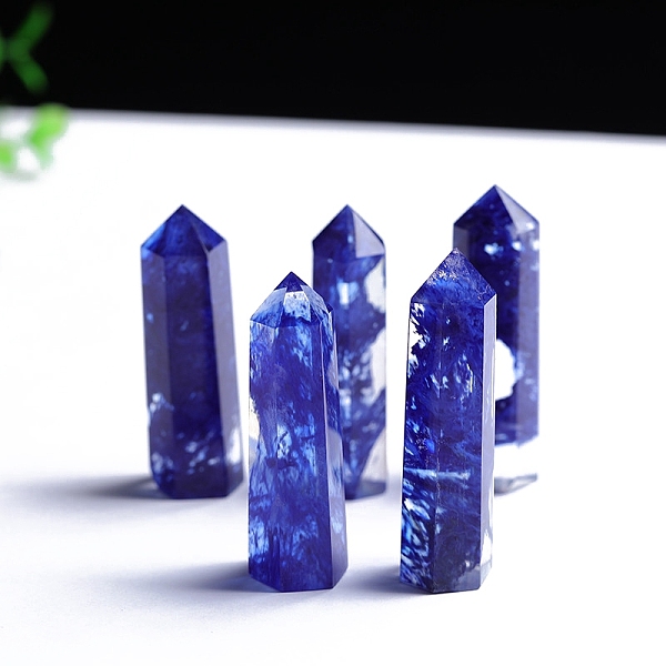 

PandaHall Blue Watermelon Stone Glass Point Tower Wands, for Energy Balancing Meditation Therapy Decors, Hexagonal Prism, 40~50mm Watermelon...