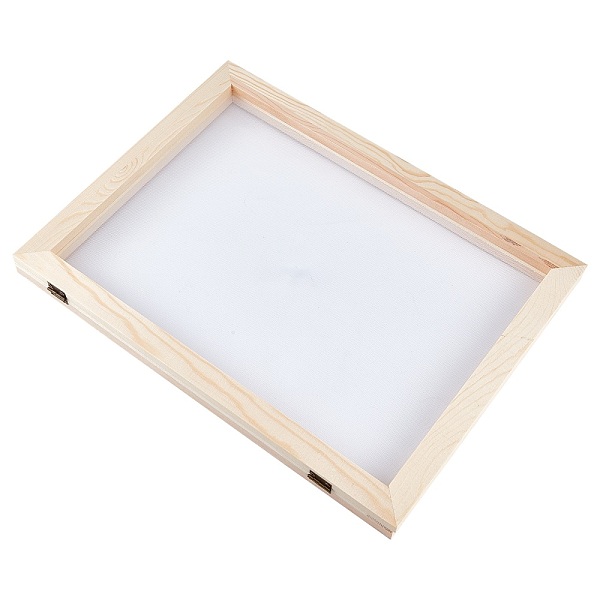 PandaHall Wooden Paper Making, Papermaking Mould Frame, Screen Tools, for DIY Paper Craft, BurlyWood, 34x25x2.2cm Wood Orange