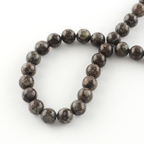 

PandaHall Round Natural Red Snowflake Obsidian Beads Strands, 6mm, Hole: 1mm, about 66pcs/strand, 15.7 inch Snowflake Obsidian Round