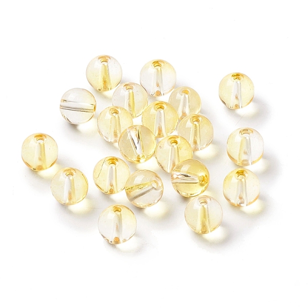 

PandaHall Glass Beads, Round, Champagne Yellow, 8mm, Hole: 1.4mm Glass Round