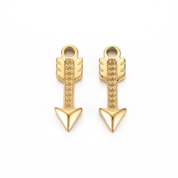 

PandaHall Ion Plating(IP) 304 Stainless Steel Pendant Rhinestone Settings, Cadmium Free & Nickel Free & Lead Free, Arrow, Real 14K Gold...