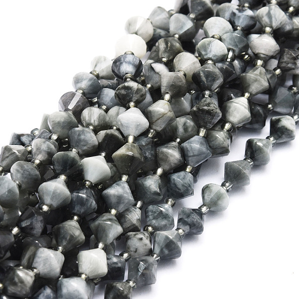 

PandaHall Natural Eagle Eye Stone Beads Strands, Faceted, Bicone, 8x8mm, Hole: 1mm, about 40pcs/strand, 15.24''(38.7cm) Eagle Eye Stone...