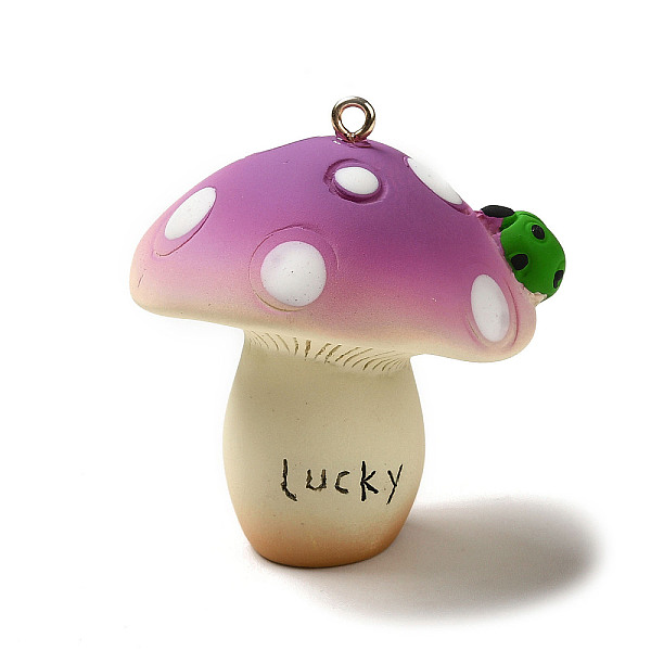 

PandaHall Mushroom Resin Big Pendants, Mushroom Charms with Platinum Plated Iron Loops, Medium Violet Red, 51x46.5x40mm, Hole: 2.5mm...