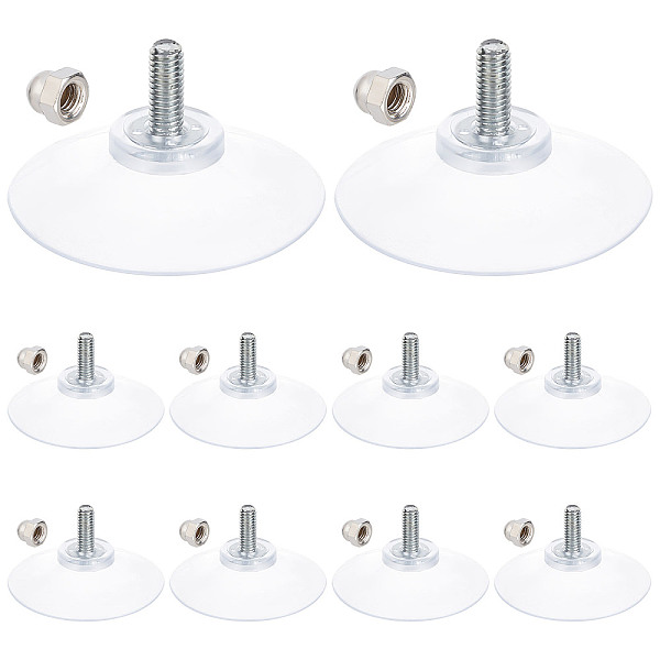 

PandaHall GORGECRAFT 12PCS License Plate Suction Cups Hooks Clear 52Mm Diameter Strong Suctions Cup Holders Bathroom Kitchen Shelf...