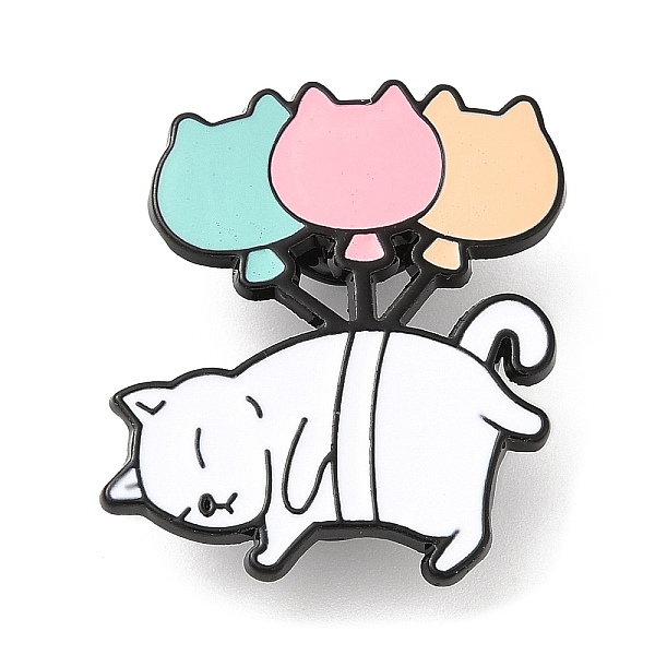 

PandaHall Cat Theme Alloy Enamel Brooch, Pin for Backpack Clothes, Balloon, 30.5x28x1.5mm Alloy+Enamel Balloon