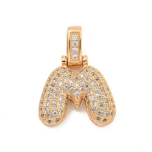 Pendenti in zirconi cubici trasparenti in micro pavè di ottone
