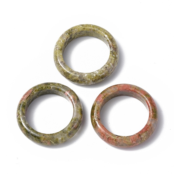 

PandaHall Natural Unakite Plain Band Ring, Gemstone Jewelry for Women, US Size 6 1/2(16.9mm) Unakite