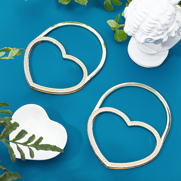 

PandaHall WADORN 2Pcs Zinc Alloy Bag Handles, with 6Pcs Screws, Bag Replacement Accessories, Heart, Light Gold, 12.5x10x0.63cm, 2set/bag...