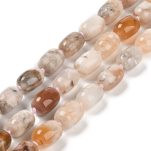 

PandaHall Natural Cherry Blossom Agate Beads Strands, Barrel, 16.5x11.5mm, Hole: 1.4mm, about 21pcs/strand, 16.14''(41cm) Cherry Blossom...