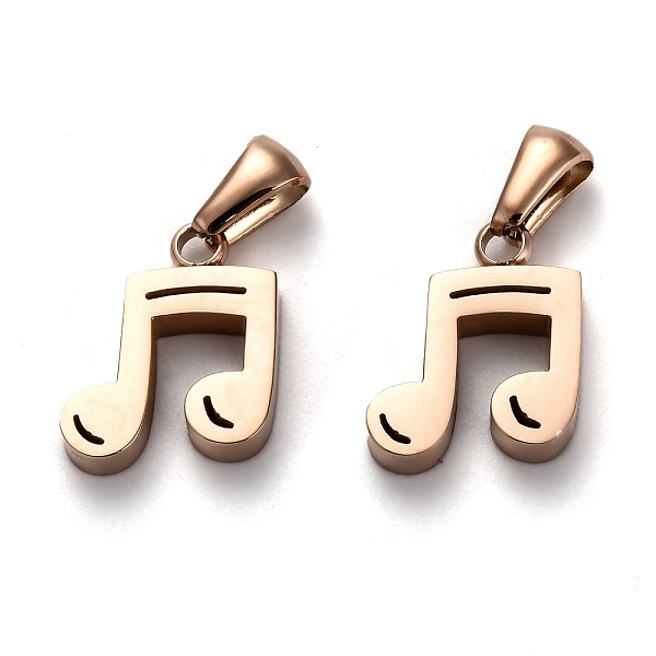 

PandaHall Ion Plating(IP) 304 Stainless Steel Pendants, Manual Polishing, Musical Note, Rose Gold, 15x12x3.5mm, Hole: 6x2.5mm 304 Stainless...