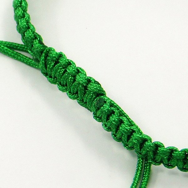 

PandaHall Braided Nylon Cord for DIY Bracelet Making, Green, 145~155x5x2mm, Hole: 2~4mm Nylon Green