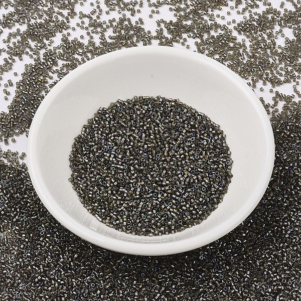 

PandaHall MIYUKI Delica Beads, Cylinder, Japanese Seed Beads, 11/0, (DB1773) Sparkling Beige Lined Gray AB, 1.3x1.6mm, Hole: 0.8mm, about...