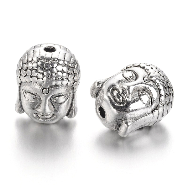 

PandaHall Antique Silver Tibetan Style Buddha Head Alloy Beads, Lead Free, 11x9x8mm, Hole:1.5mm Alloy Human