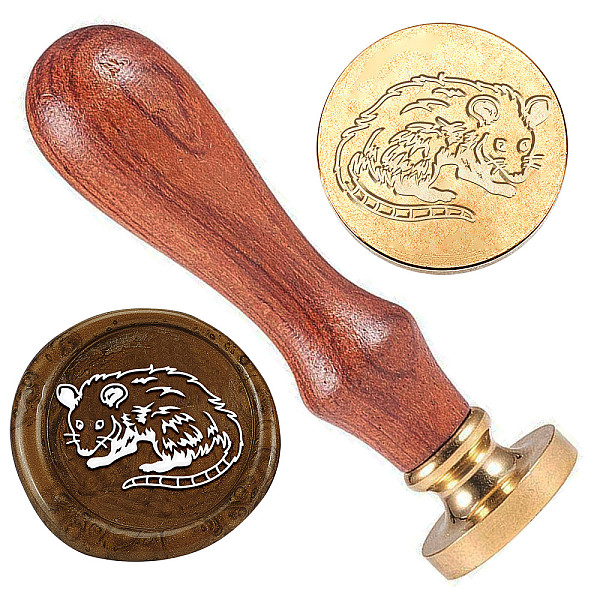 

PandaHall DELORIGIN Opossum Wax Sealing Stamp, 1" Mouse Brass Head Wax Stamp Removable Wax Stamp Head with Wooden Handle for Invitation Card...