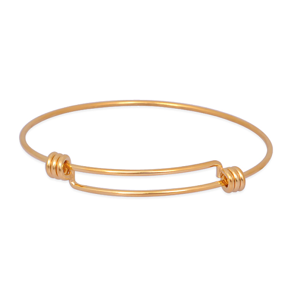 

PandaHall Expandable 316 Surgical Stainless Steel Bangle Making, Real 18K Gold Plated, 60mm, 1.5mm Stainless Steel