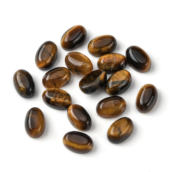 

PandaHall Natural Tiger Eye Cabochons, Oval, 6x4x2~2.5mm Tiger Eye Oval
