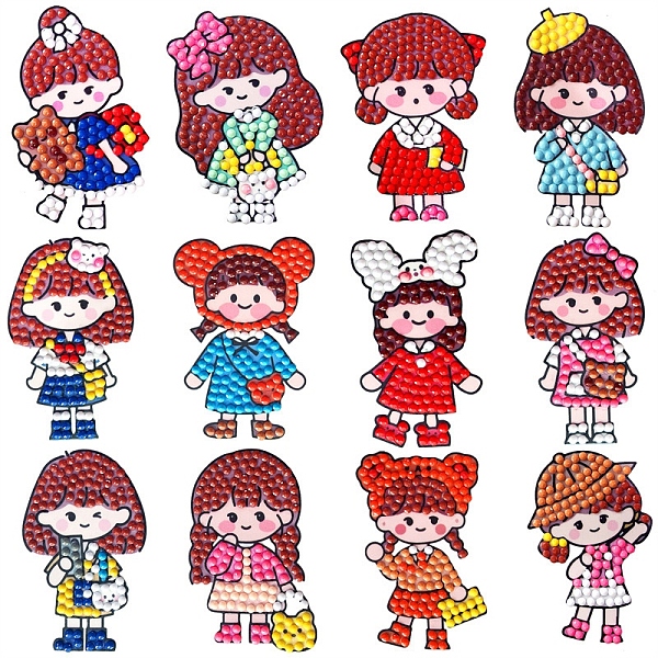 

PandaHall Girl DIY Diamond Painting Sticker Kit, Including Resin Rhinestone Bag, Diamond Sticky Pen, Tray Plate and Glue Clay, Human...