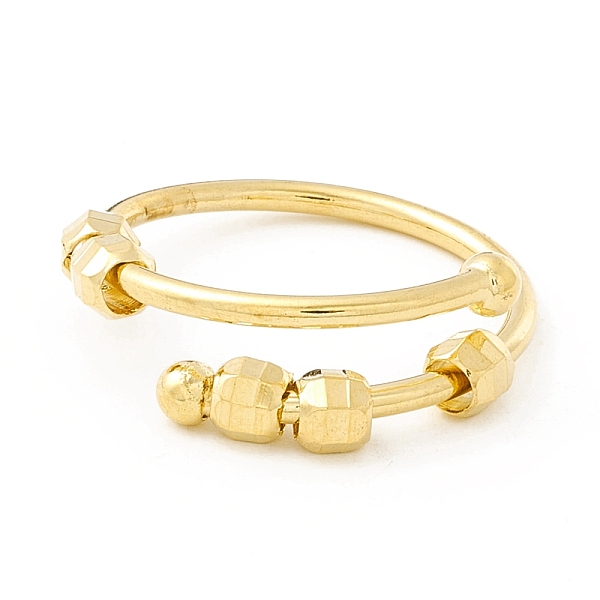 

PandaHall Brass Rotating Beaded Open Cuff Ring, Anxiety Stress Relief Jewelry for Men Women, Golden, US Size 9(18.9mm) Brass