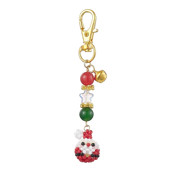 

PandaHall Christmas Santa Claus Handmade Glass Seed Beads Pendant Decorations, Round Natural & Dyed Malaysia Jade & Swivel Lobster Clasp...