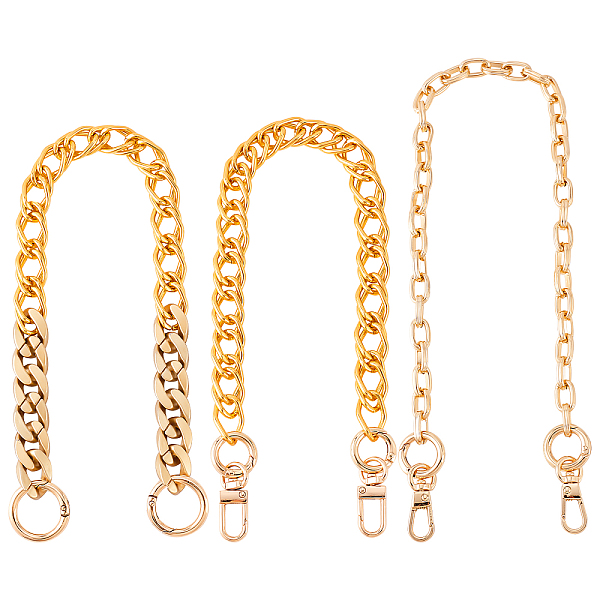 

PandaHall SUPERFINDINGS 3Pcs 3 Style Chain Bag Handles, Wallet Chains, with Zinc Alloy Clasps, for Bag Straps Replacement Accessories...