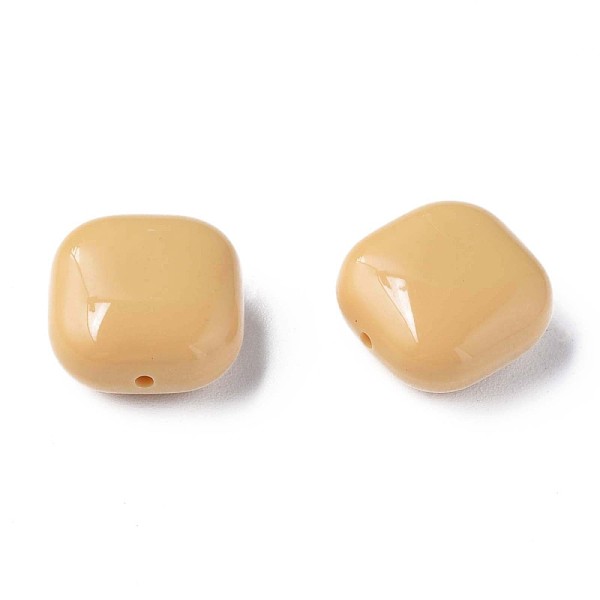 

PandaHall Opaque Acrylic Beads, Square, BurlyWood, 15x15x7.5mm, Hole: 1.2mm, about 375pcs/500g Acrylic Square Orange