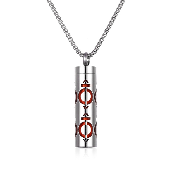 

PandaHall Titanium Steel Perfume Bottle Necklaces, Column with Aromatherapy Cotton Sheet Inside Necklace, Ring, 25.59 inch(65cm) Titanium...