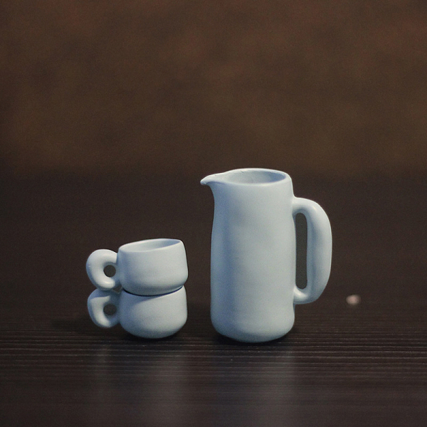 

PandaHall Miniature Teapot & Cup Set Ornaments, Micro Landscape Garden Dollhouse Accessories, Simulation Prop Decorations, Azure..., Blue