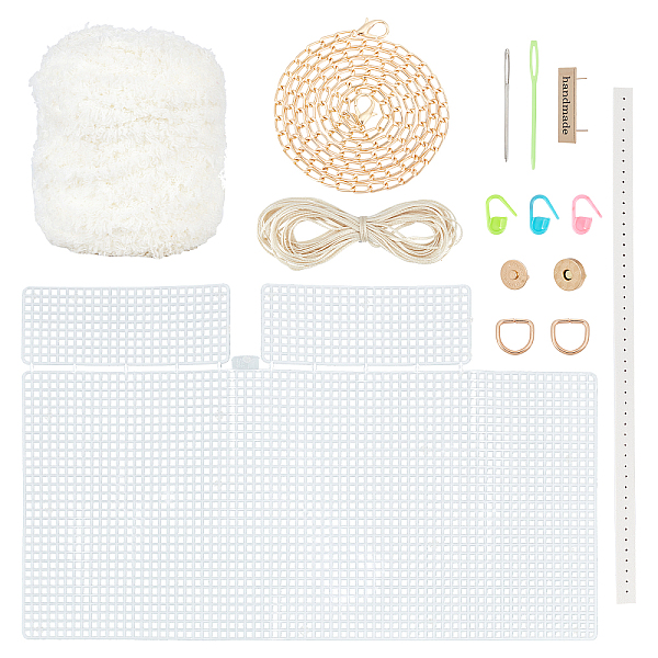 

PandaHall DIY Bag Making Kit, Including with PU Leather Bag Straps, Iron Chain Strap & Needles & Tag & D-rings & Clasps, Waxed/Wool Cord and...