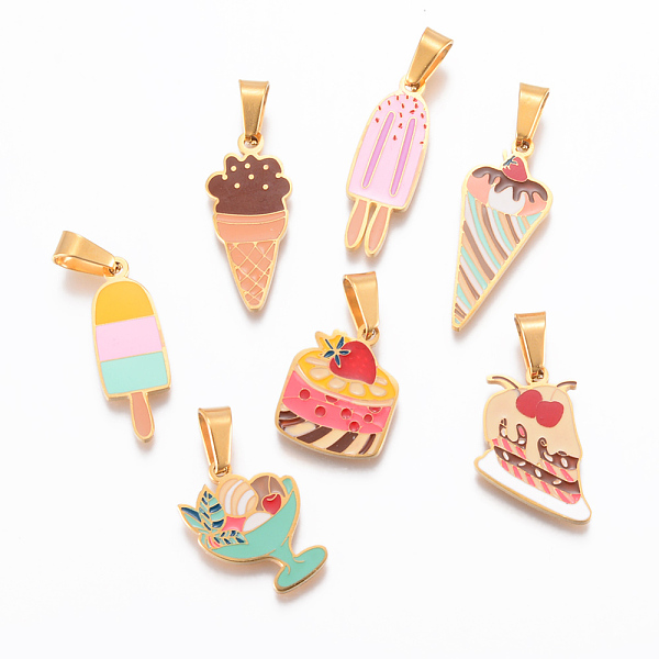 

PandaHall 304 Stainless Steel Enamel Pendants, Mixed Shapes, Golden, 16~26.5x7~17.5x1.2mm, Hole: 4x7mm Stainless Steel+Enamel Mixed Shapes..., Multicolor
