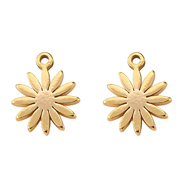 

PandaHall Brass Charms, Nickel Free, Flower, Real 18K Gold Plated, 10x8x1mm, Hole: 1mm Brass Flower