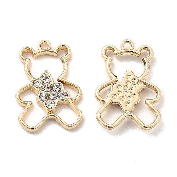 

PandaHall UV Plating Alloy Pendants, with Crystal Rhinestone, Bear Charms, Golden, 19x13x2.5mm, Hole: 1.3mm Alloy+Rhinestone Bear Clear