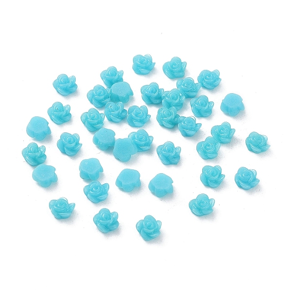 

PandaHall Resin Cabochons, Flower, Dodger Blue, 6x3mm Resin Flower