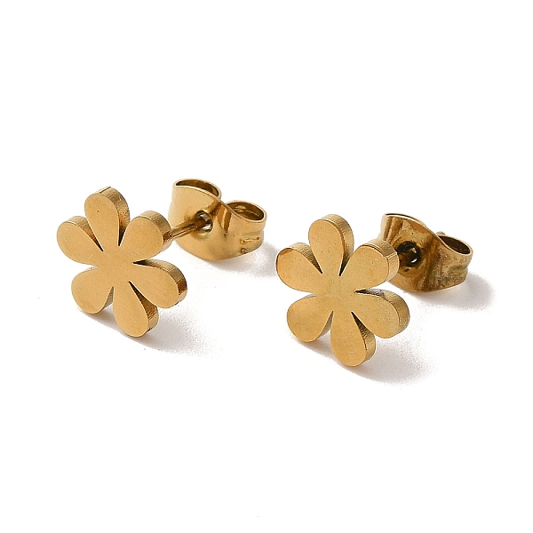 

PandaHall Vacuum Plating 304 Stainless Steel Stud Earrings, Flower, Golden, 8x9mm 304 Stainless Steel Flower