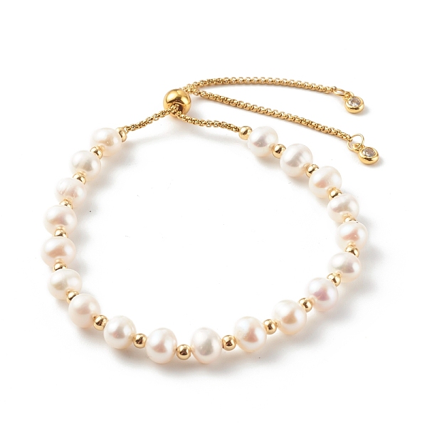 Round Natural Pearl Slide Bracelets