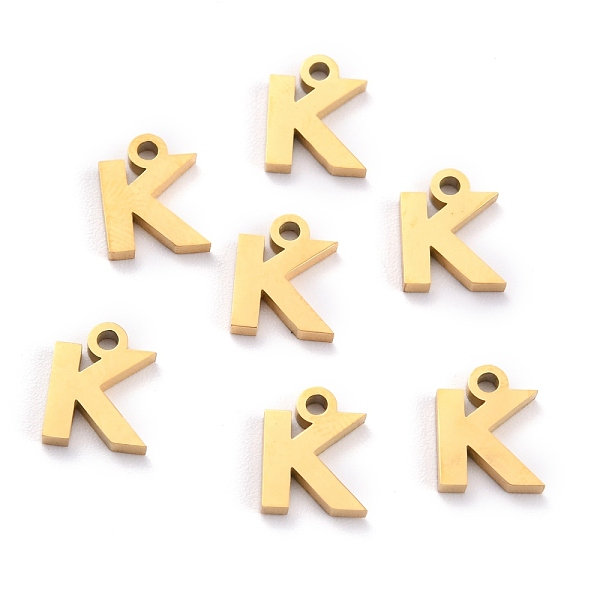 

PandaHall 304 Stainless Steel Pendants, Matte Style, Greek Alphabet, Golden Color, Letter.K, Letter.K: 9.5x7x1.5mm, Hole: 1.5mm 304...