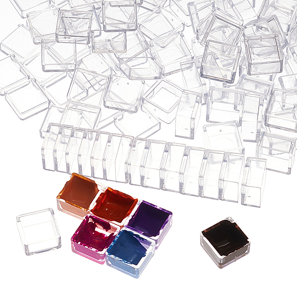 

PandaHall BENECREAT 200pcs 2 Styles Empty Tiny Watercolor Pans 0.3ml 0.5ml Half Pans Palette Watercolor Clear Plastic Empty Watercolor Paint...