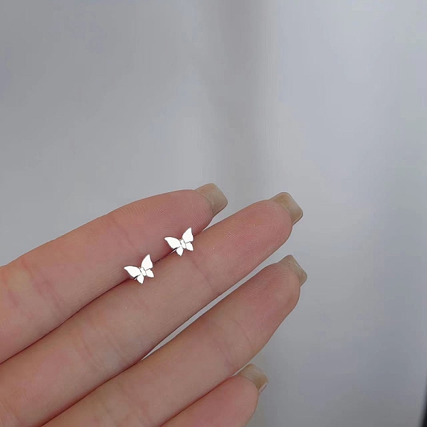 

PandaHall Alloy Earrings for Women, with 925 Sterling Silver Pin, Butterfly, 10mm Alloy Butterfly