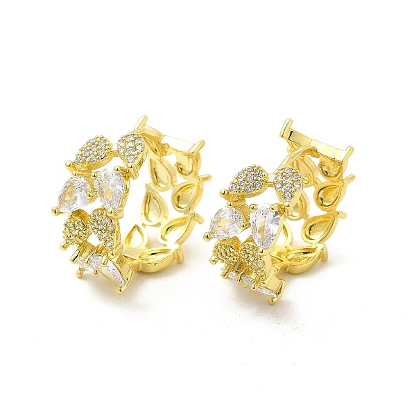 

PandaHall Clear Cubic Zirconia Leafy Branch Hoop Earrings, Brass Jewelry for Women, Light Gold, 19x21x9.5mm, Pin: 0.8mm Cubic Zirconia...