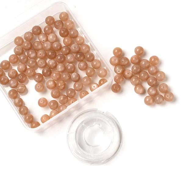 100Pcs 8mm Grade AAA Natural Gemstone Sunstone Round Beads