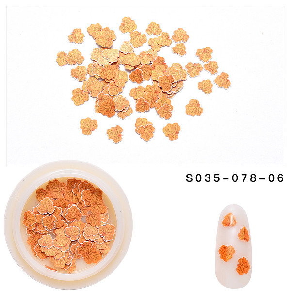

PandaHall Paper Cabochons, Faddish Nail Art Decorations, Leaf, Gold, 3~10x3~7x0.1mm, 50pcs/box Paper Leaf Gold