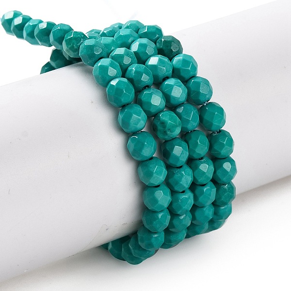 

PandaHall Natural Howlite Beads Strands, Dyed, Faceted, Round, Dark Turquoise, 4mm, Hole: 1mm, about 92~96pcs/strand, 15.24~15.35''(38~39cm)...