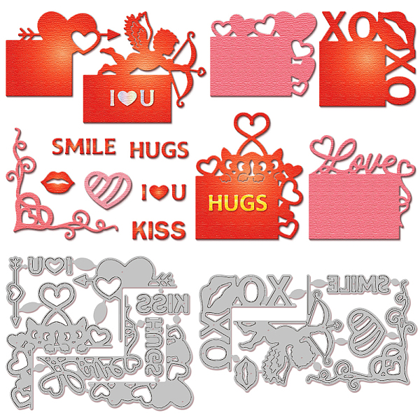 

PandaHall Valentine's Day Carbon Steel Cutting Dies Stencils, for DIY Scrapbooking, Photo Album, Decorative Embossing Paper Card, Stainless...