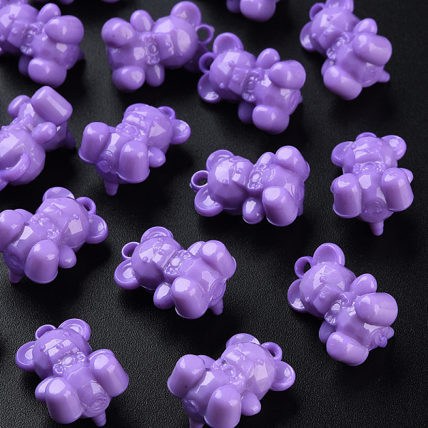 

PandaHall Opaque Acrylic Pendants, Bear, Medium Purple, 20x13.5x10.5mm, Hole: 1.4mm, about 400pcs/500g Acrylic Bear