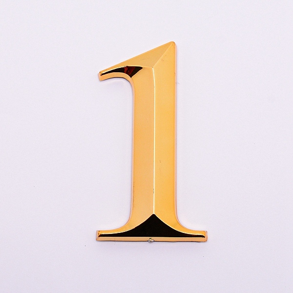 

PandaHall Plastic & PVC Number Sign Labels, Gold, Num.1, 1: 71x36x8mm Plastic Gold
