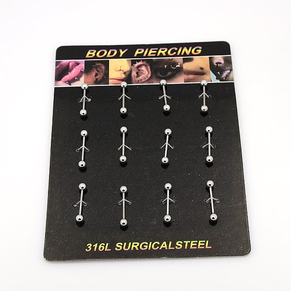 

PandaHall 316L Surgical Stainless Steel Tongue Rings, Straight Barbell, Lip Piercing Jewelry, Stainless Steel Color, 21x4mm, Bar Length...
