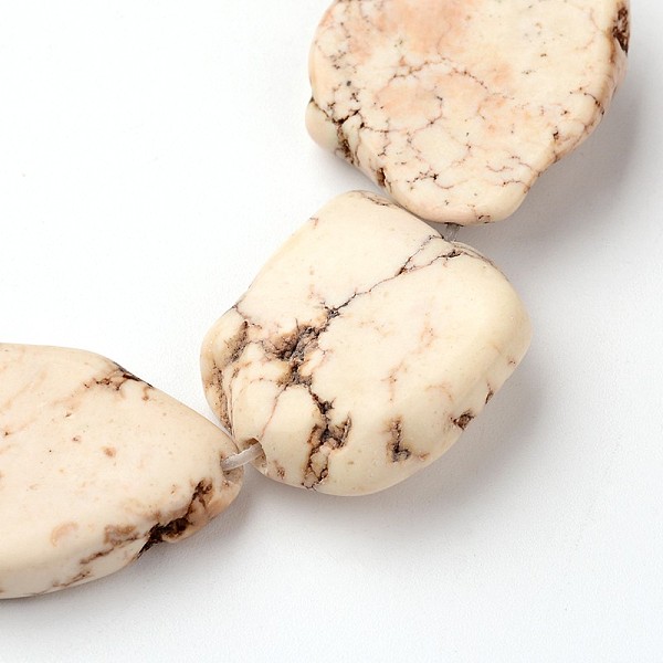

PandaHall Nuggets Natural Magnesite Beads Strands, Antique White, 25~40x2~30x5~6mm, Hole: 1mm, about 100~130pcs/500g Magnesite Nuggets..., Orange
